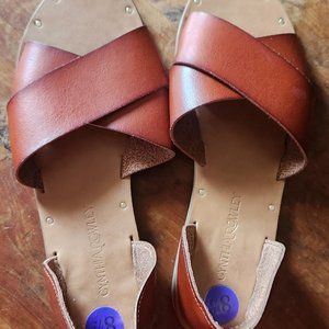 Faux leather sandals